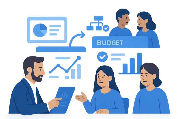 Illustration of IT project budget management and cost control
